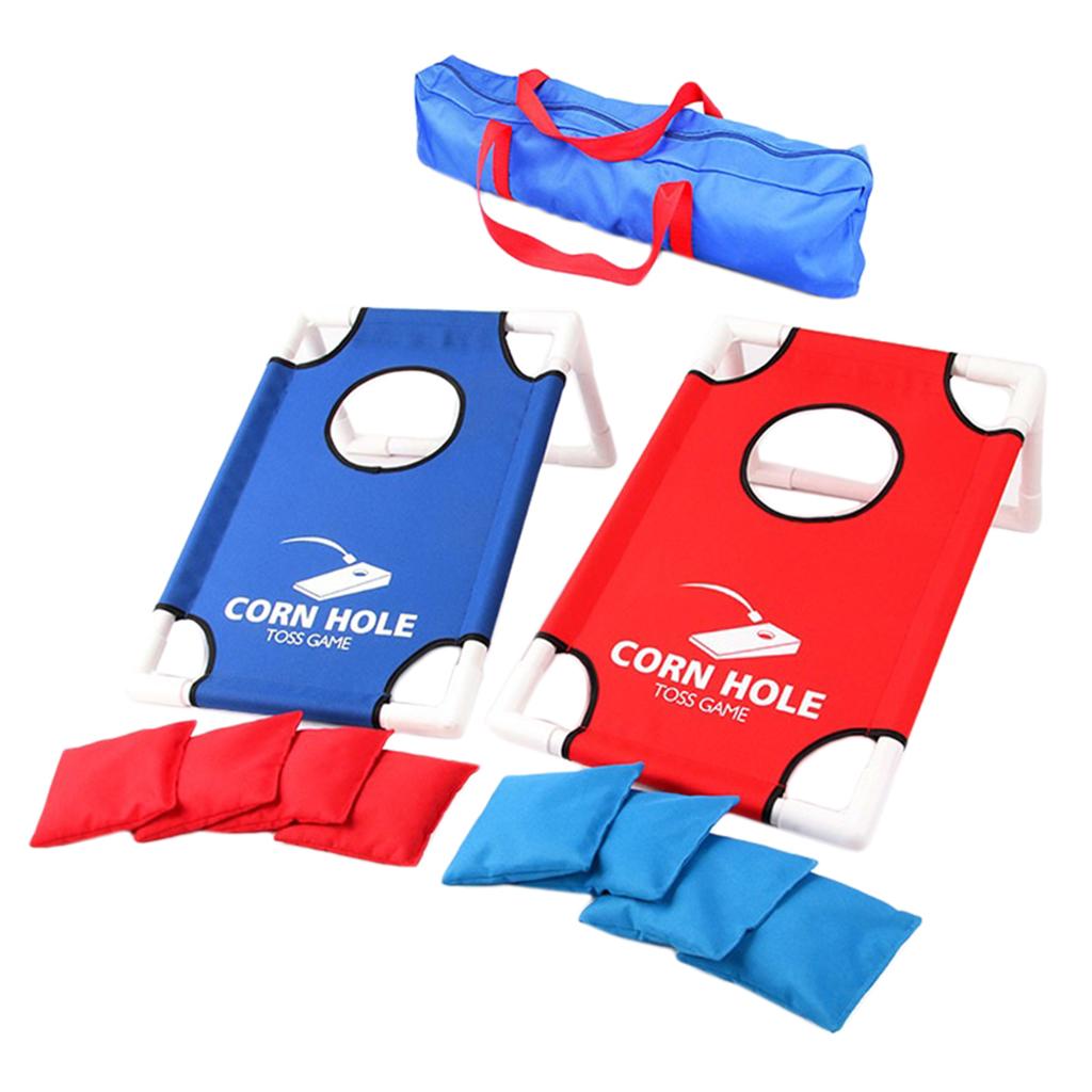 Folding CORNHOLE BOARDS BEANBAG TOSS GAME SET Corn Hole Toy for Families Kids