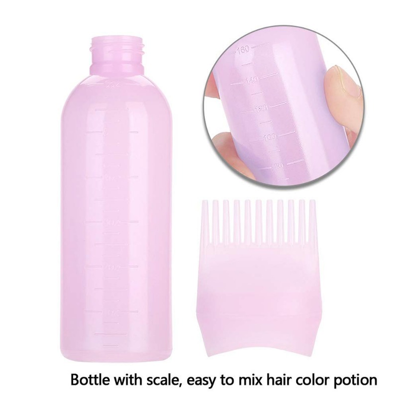Description Picture 5 of item1Pc 120ml Multicolor Plastic Hair Dye Refillable Bottle Applicator Comb Dispensing Salon Hair Coloring Hairdressing Styling Tool