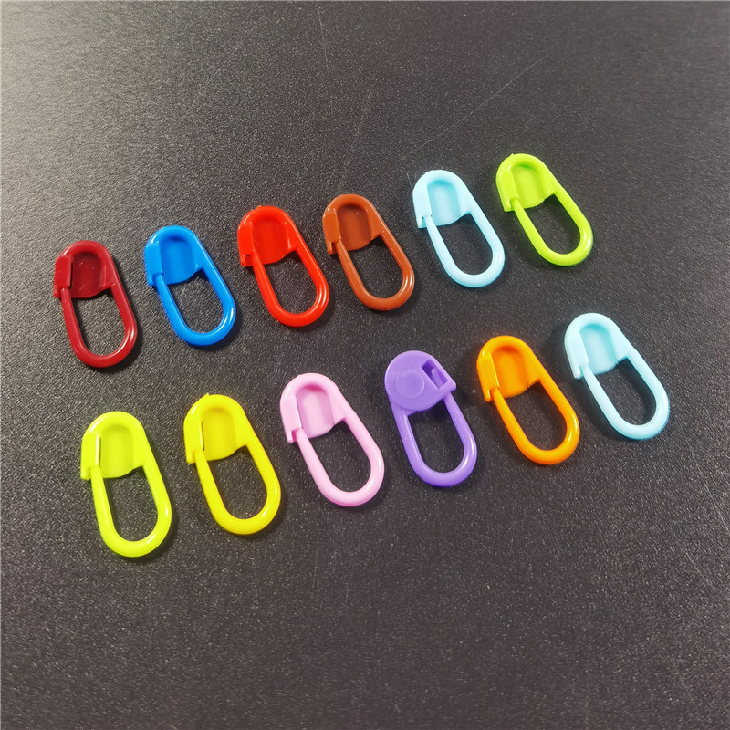 Description Picture 4 of item20/50/100PCS Sewing Tool Mix Color Plastic Resin Small Clip Locking Stitch Markers Crochet Latch Knitting Tools Needle Clip Hook
