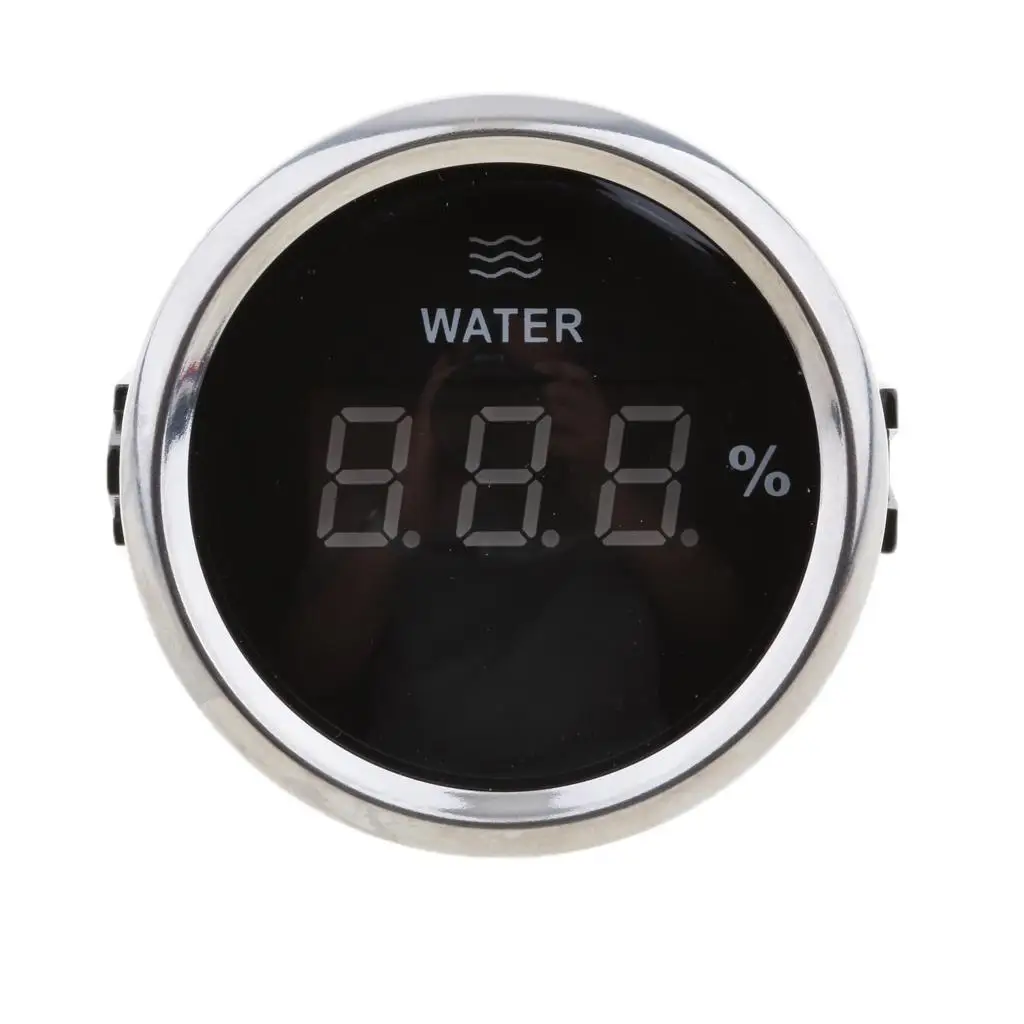 0-190 Ohm LCD Digital Water  Inch 52mm, Waterproof 316 Stainless Stress  for Marine Car Truck RV