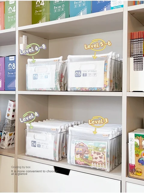 Puzzle storage bag blocchi di costruzione per bambini piccoli giocattoli  borsa per smistamento speciale borsa in rete trasparente con cerniera in  garza