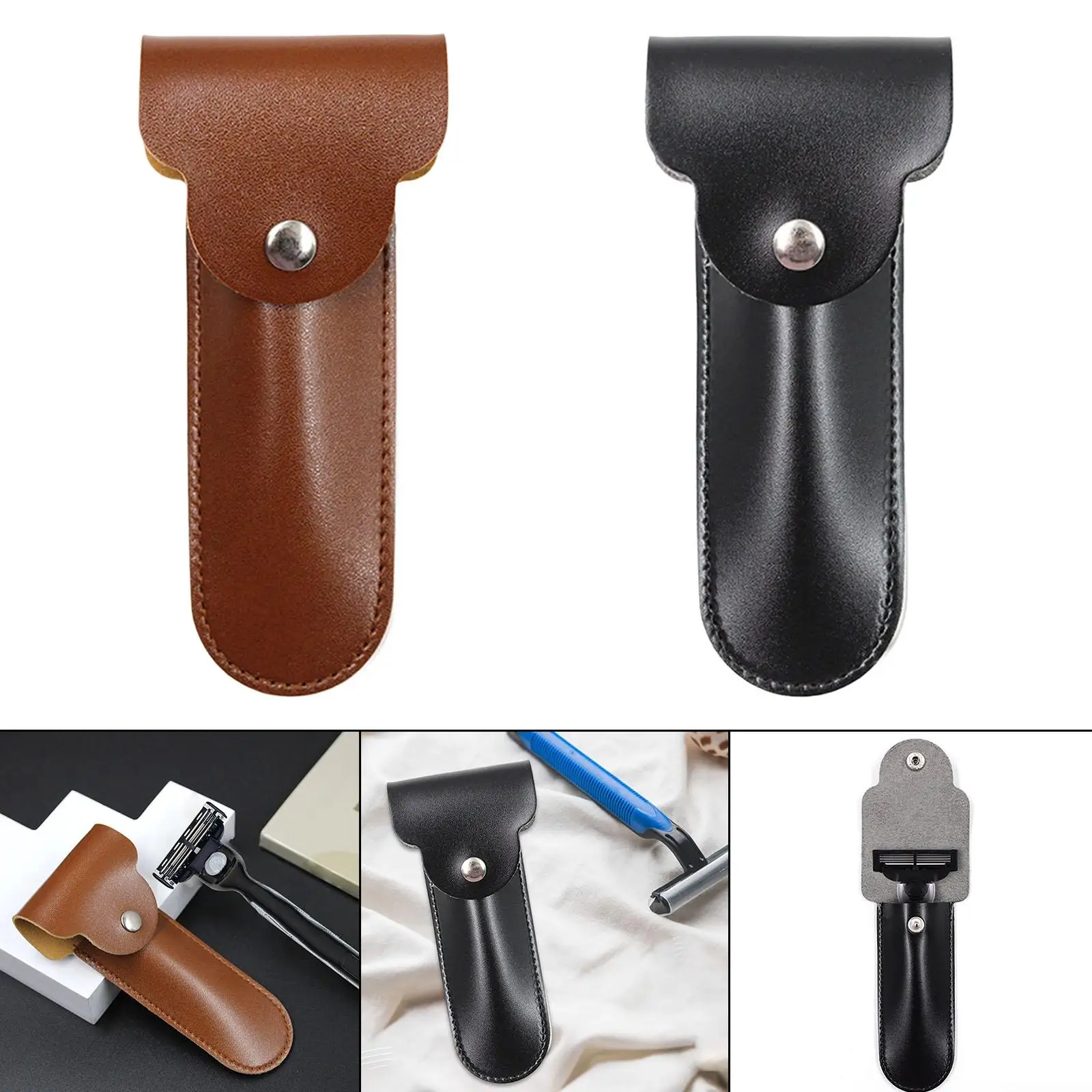 Travel Razor Case Shaver Portable Protective Case Handmade Protector Case Cover Holder for Manual Razor Double Edge Safety Razor