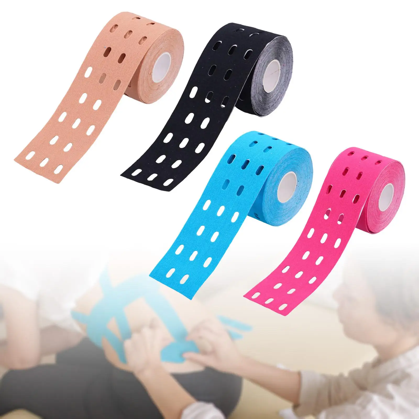 4Pcs 5Cmx5M Perforated  Muscle Tapes Good Adhesion Knee