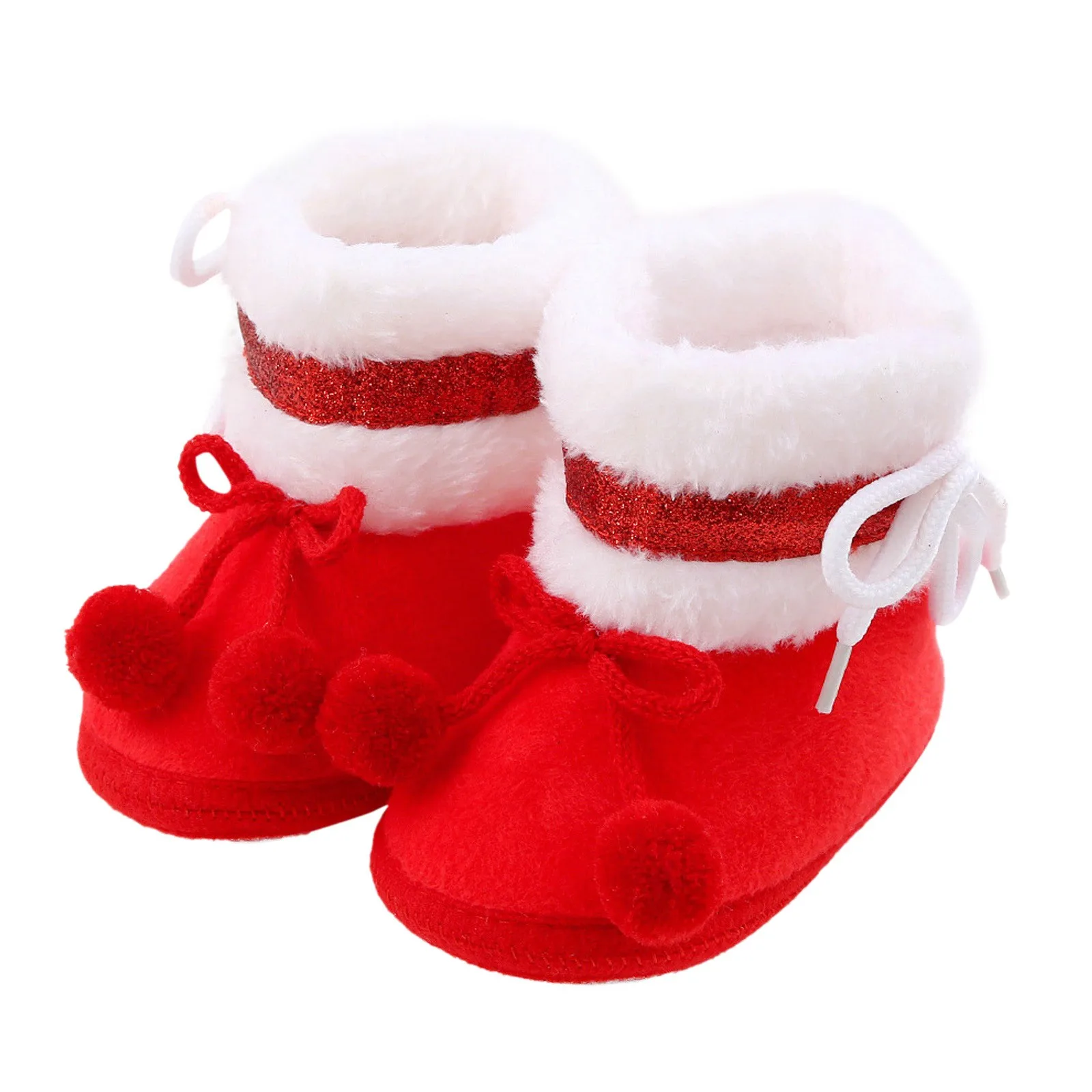 Baby Girl Flat Warm Pink-Red Booties