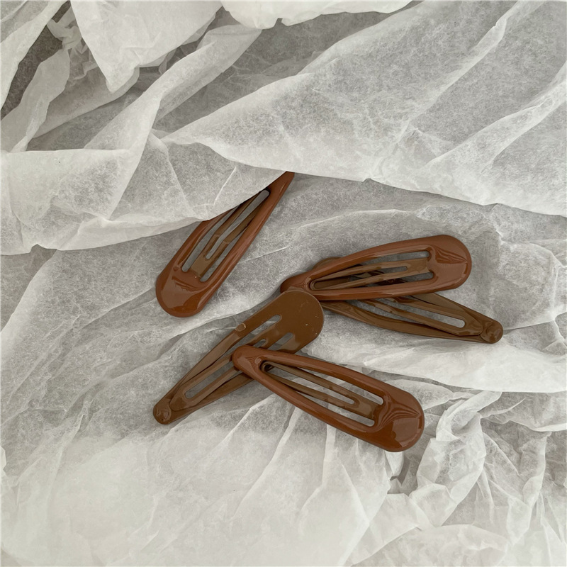 5 teile/paket Koreanische Einfarbig Wasser-tropfen Förmigen Haarnadeln Premium Legierung Bobby Pins Seite Haar Clips Einfache Spange Für frauen Mädchen – Detail 10
