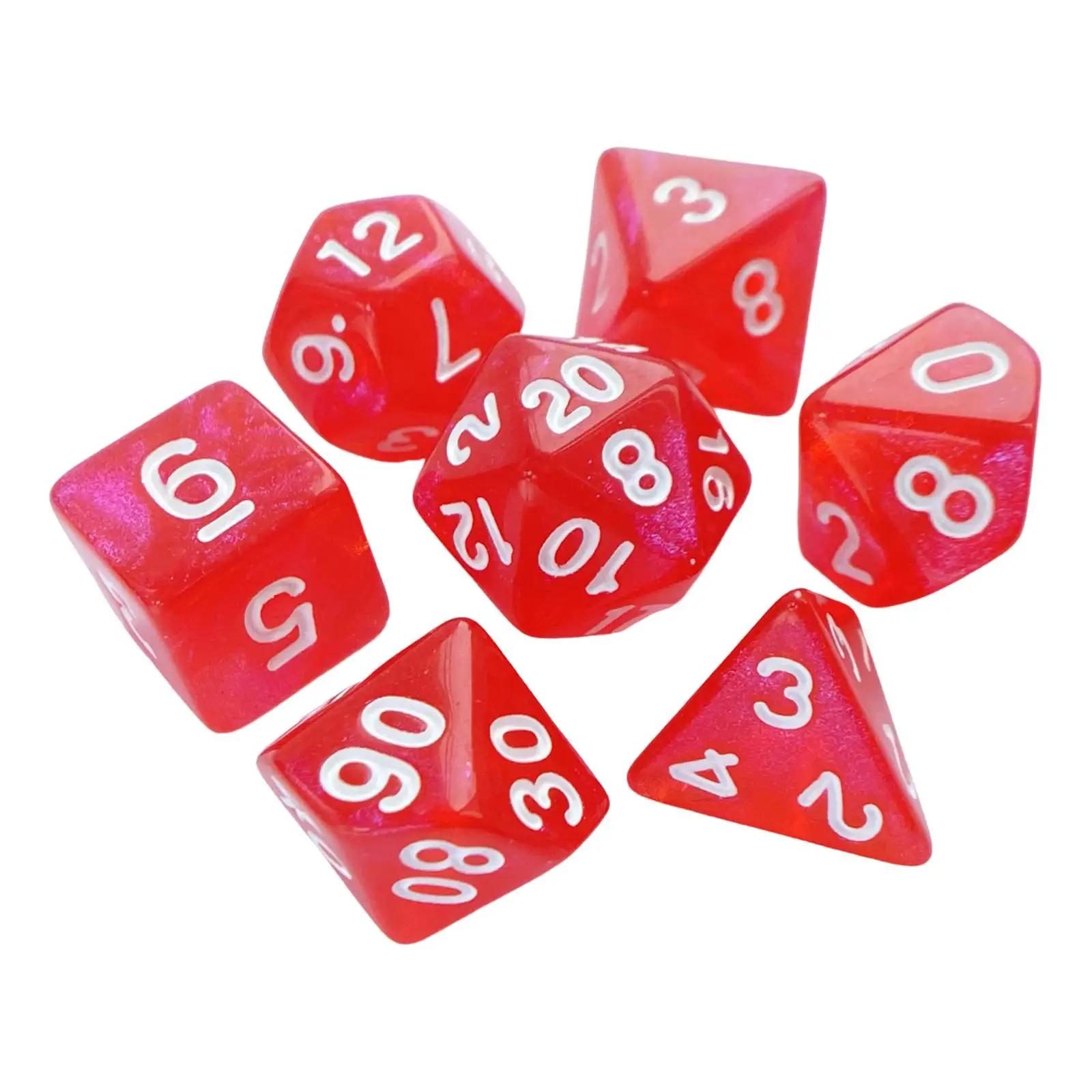 7Pcs Polyhedral Dices Set, Game Dices, Party Favors, Acrylic Dices, D4~D20,
