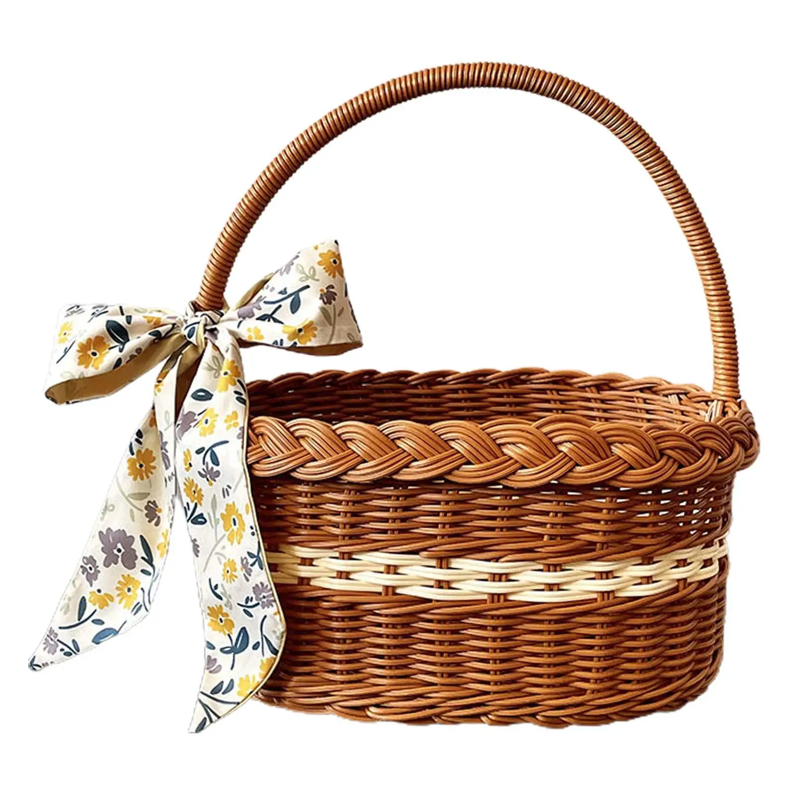 Picnic Baskets with Handles Woven Basket Flower Baskets Woven Storages Basket for Family