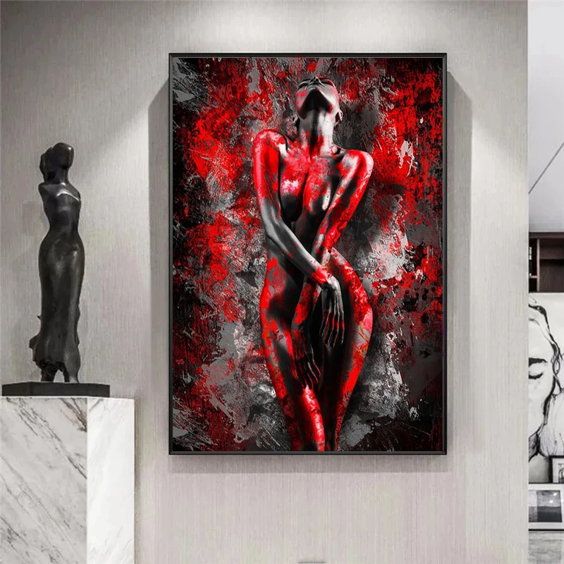 Modern Graffiti Posters and Prints Canvas Painting Sexy Nude Women Wall Art for Living Room Home Decor