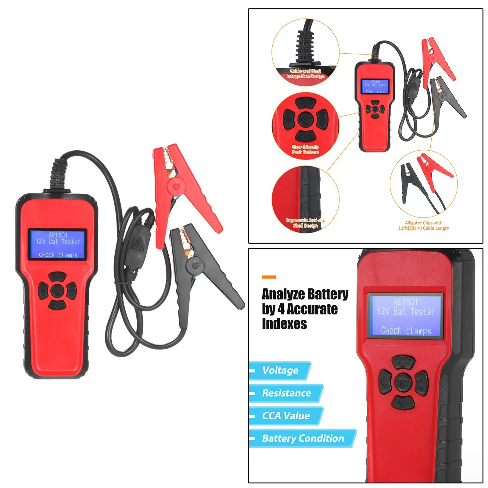 Car Battery Tester Battery Analyzer 12V Electronic Auto Relay Tester Upgrade