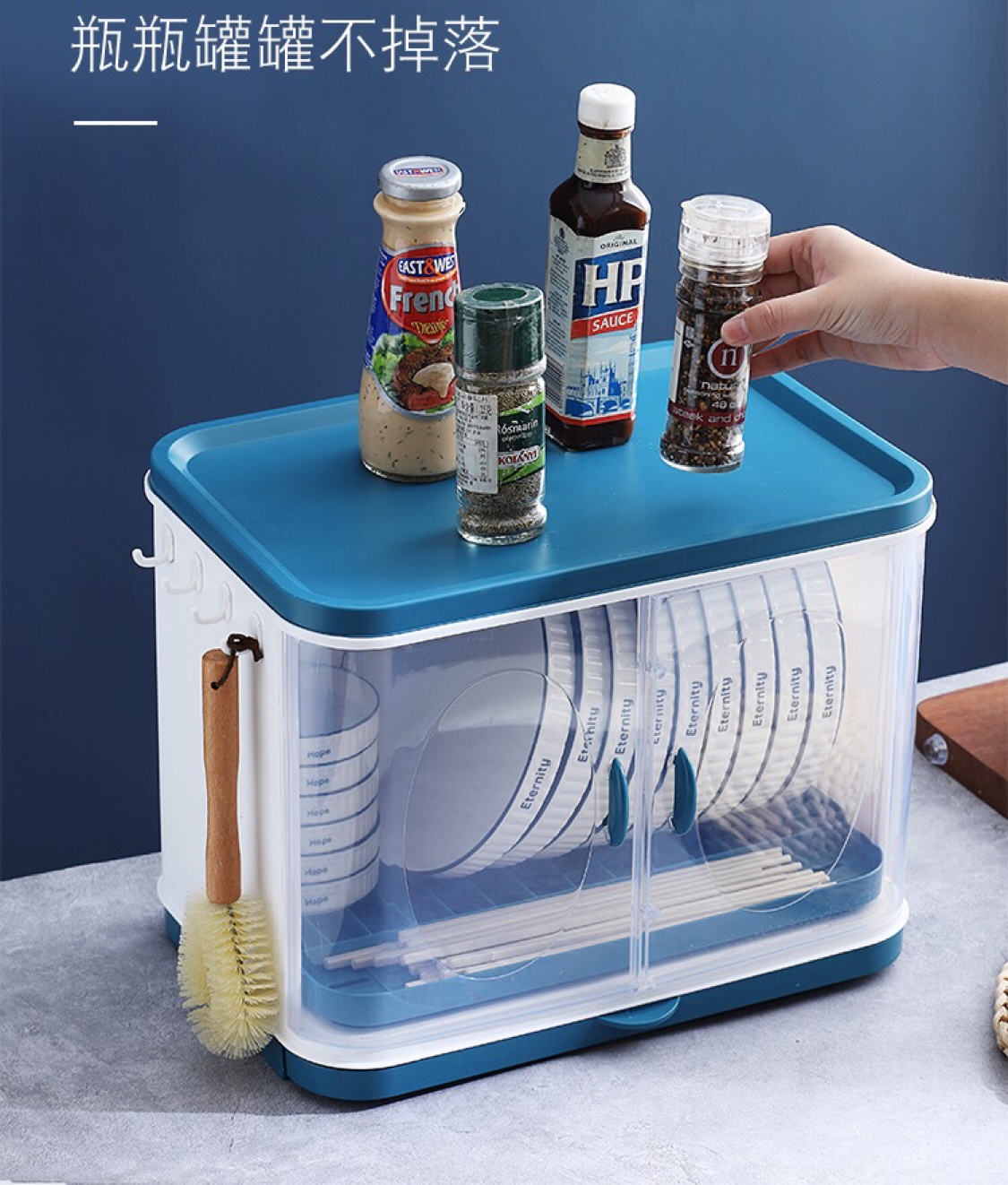 Kitchen Drain Bowl Rack Bowl Rack Plastic Cupboard With Cover Bowl Chopsticks Storage Box Drain Rack