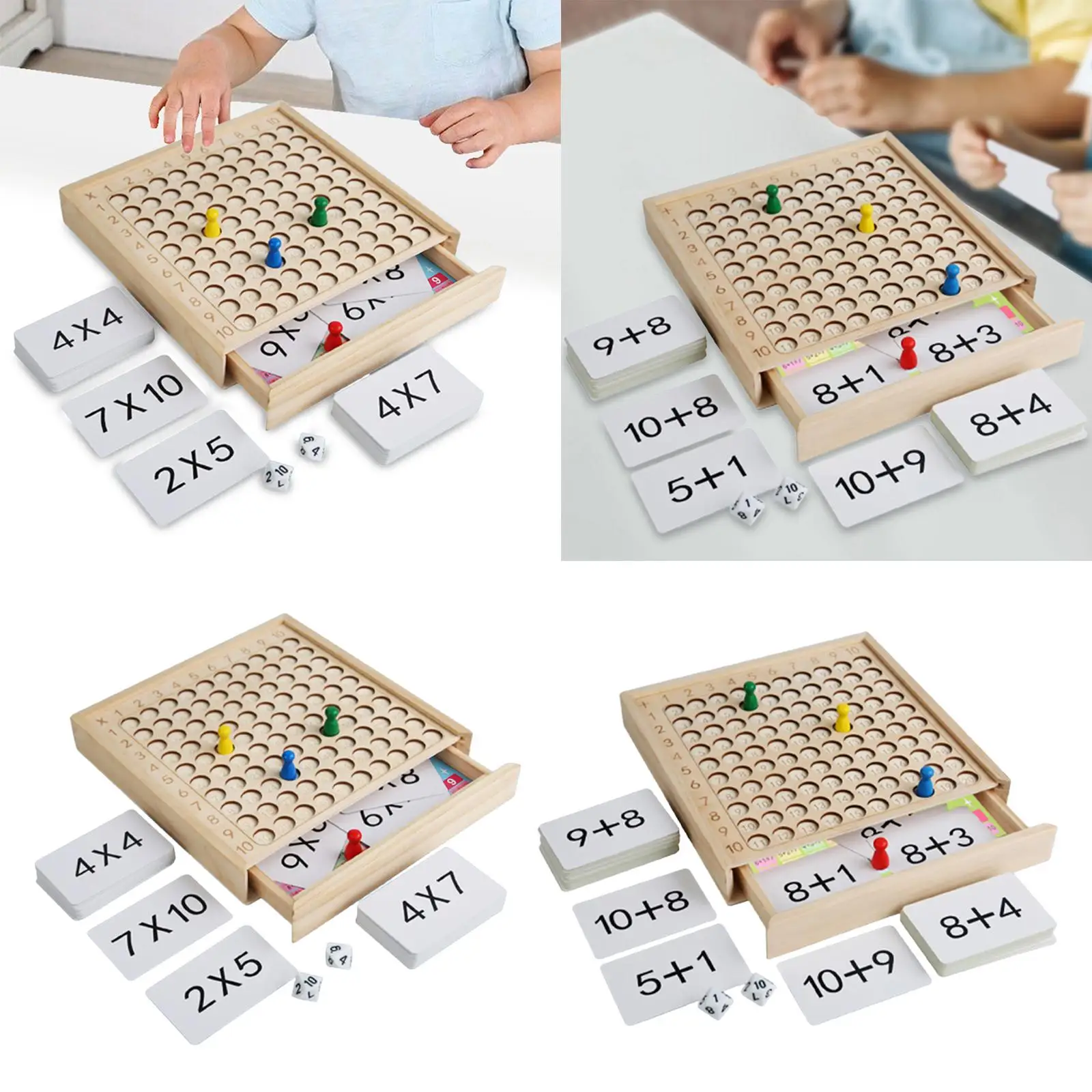 Wooden Multiplication Board Wooden Math Multiplication Board for Girls Kids