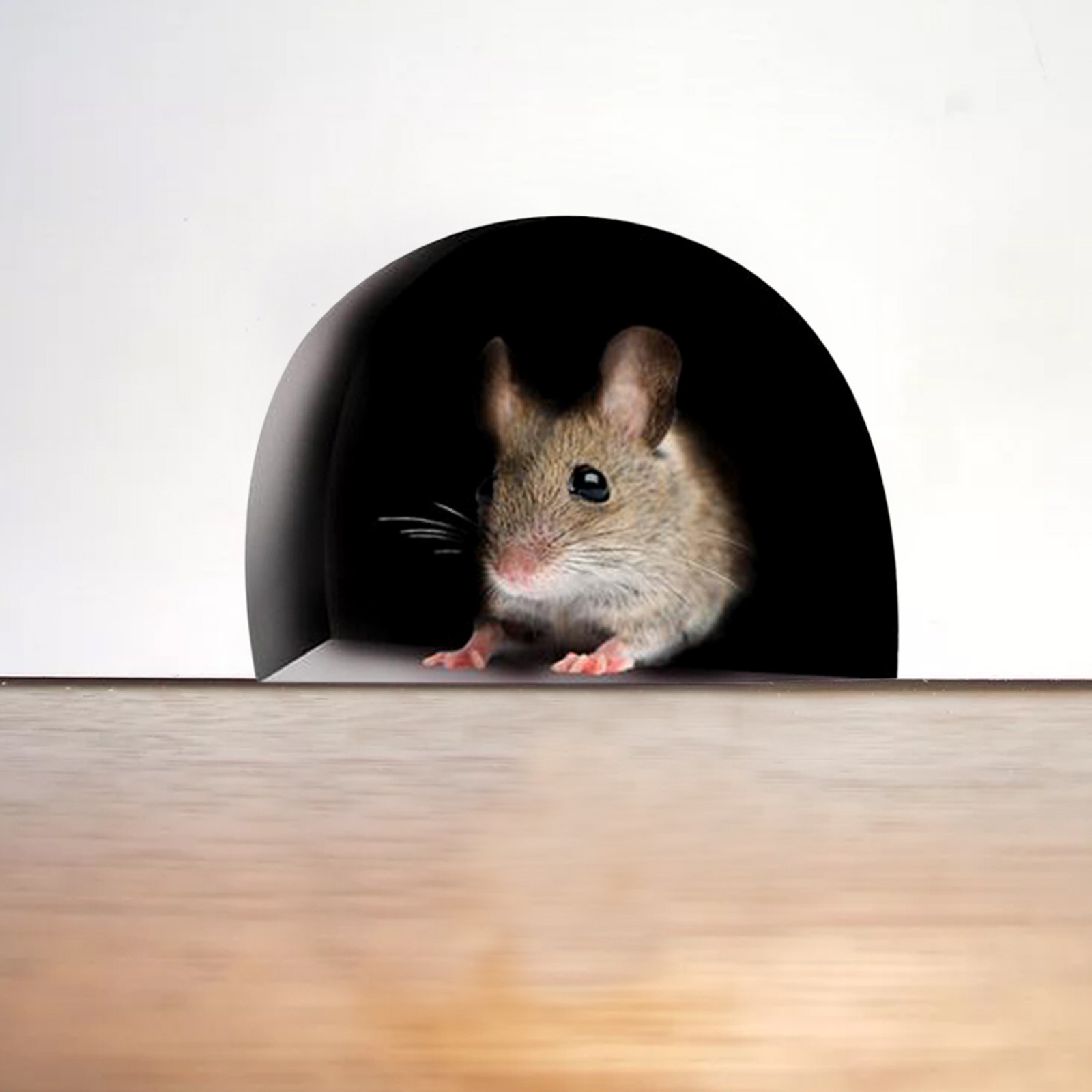 Description Picture 4 of item5pcs Realistic Mouse Hole Wall Stickers for Corner Stairs Funny Home Decor Pvc Vinyl Opaque Wallpaper for Living Room Decoration