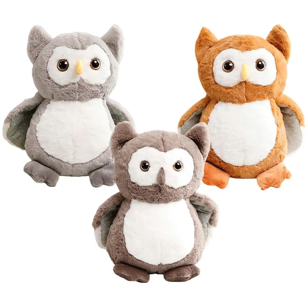 Cute Owl Plush Toy Comfort Decor Simulation Pillow Figure Soft Owl Stuffed Animal for Halloween Holiday Baby Boys Adults