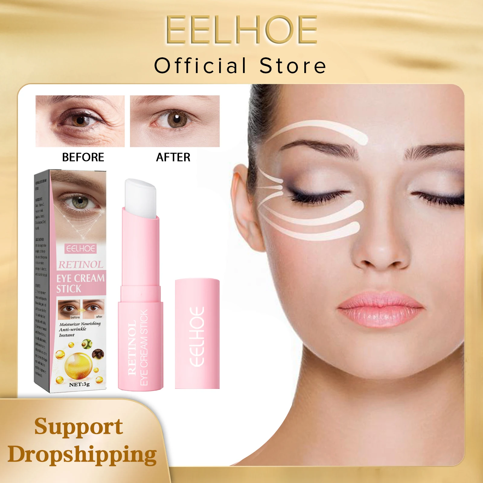 Best of EELHOE Retinol Eye Cream For Face Lifting Moisturizing Balm Stick Anti-Wrinkle Anti-Puffiness Remove Dark Circles Eye Bags Care Reviews & Tips