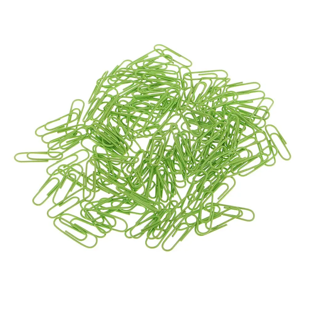 150Pcs Green Cute Paper Clips Office  Use Practical Tool Paper Markers