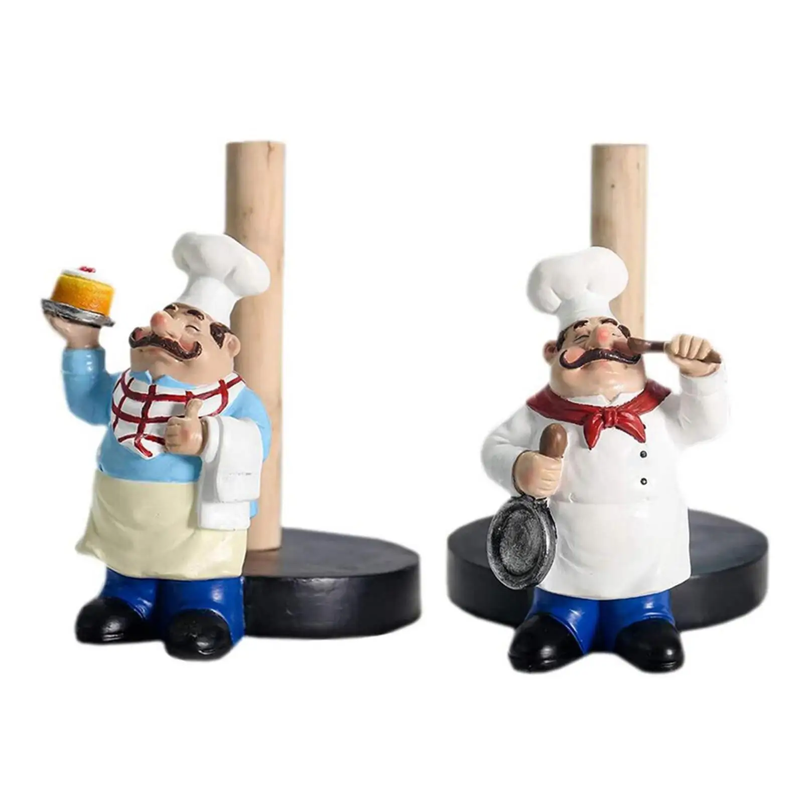 Chef Paper Towel Holder Resin  Stand Crafts Display Countertop Paper  Tissue Roll Holders for for Restaurant Hotel