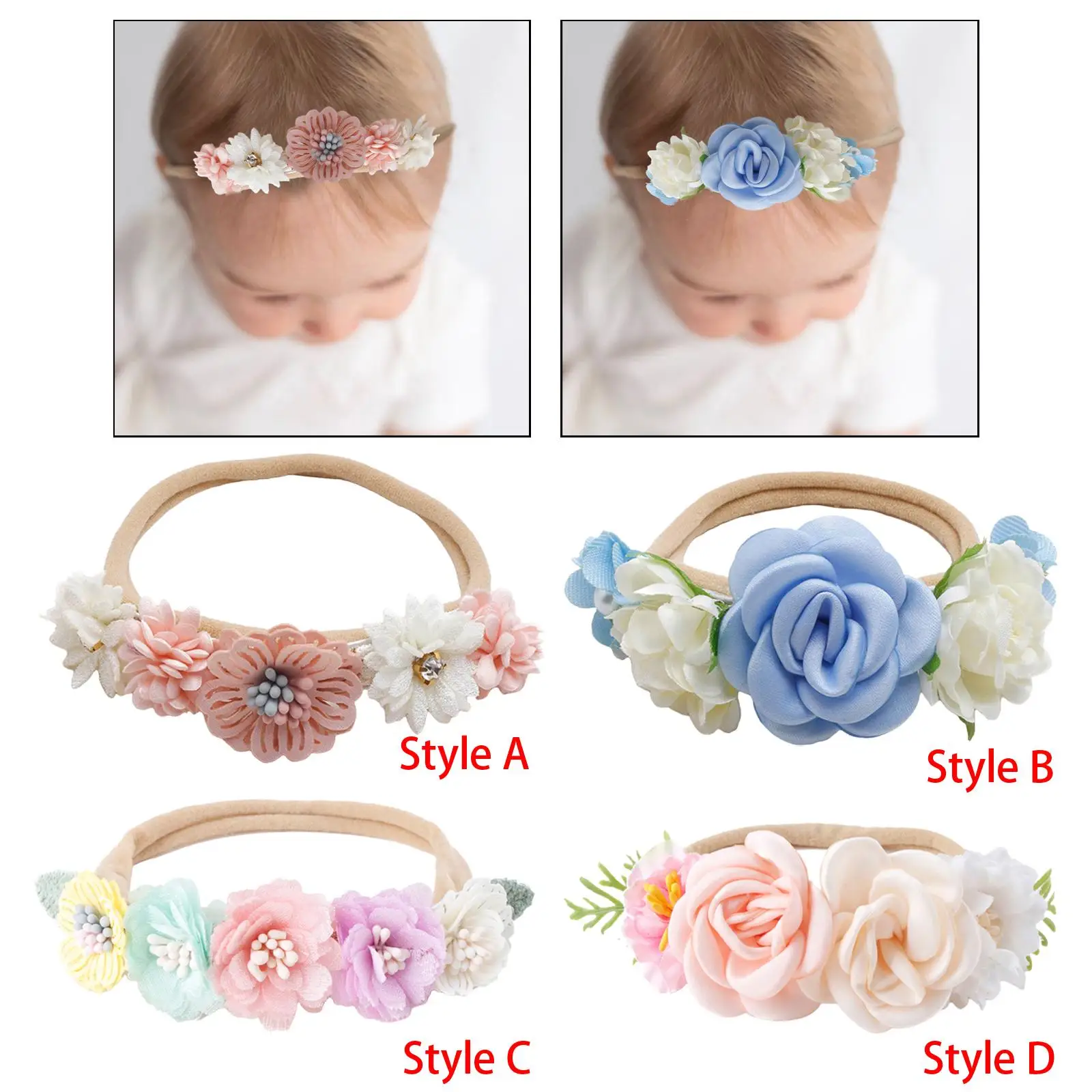 Baby Girl Floral   Headwear Beautiful Cute for Baby Shower Christmas