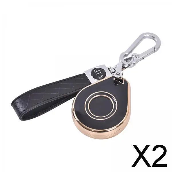 2xKey Cover TPU PU Key Fob Cover Gifts for Indian x48 Black