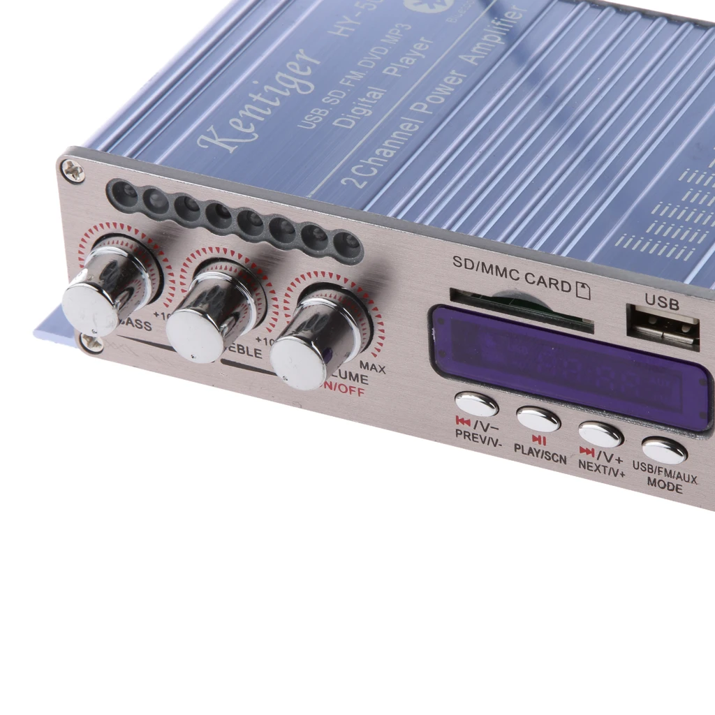 2CH 200W WiFi Stereo Audio AMP Amplifier BLUE for Car FM Bluetooth