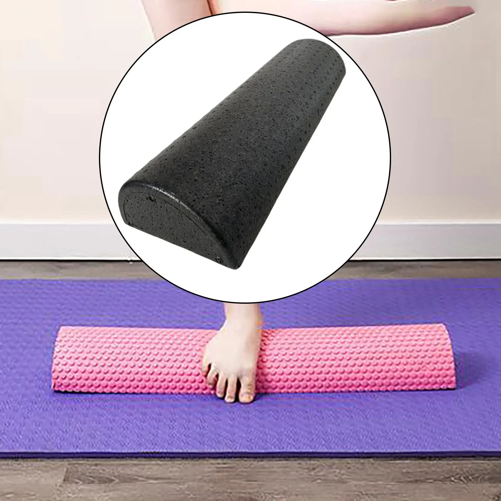 Semicircle Yoga Column Roller Tool Massage Grid Back Exercise Muscle Massage  Stick Foam Roller  Physio 