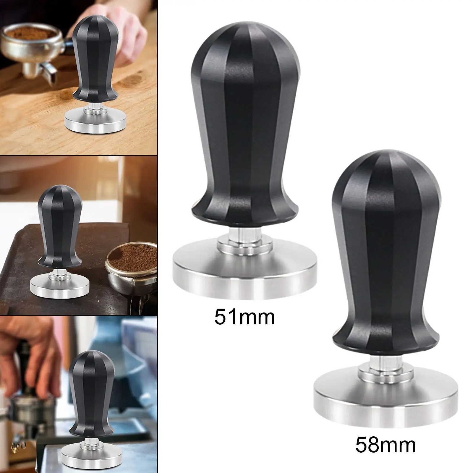 Calibrated Coffee Tamper with Calibrated Spring Loaded Coffee Bean Press