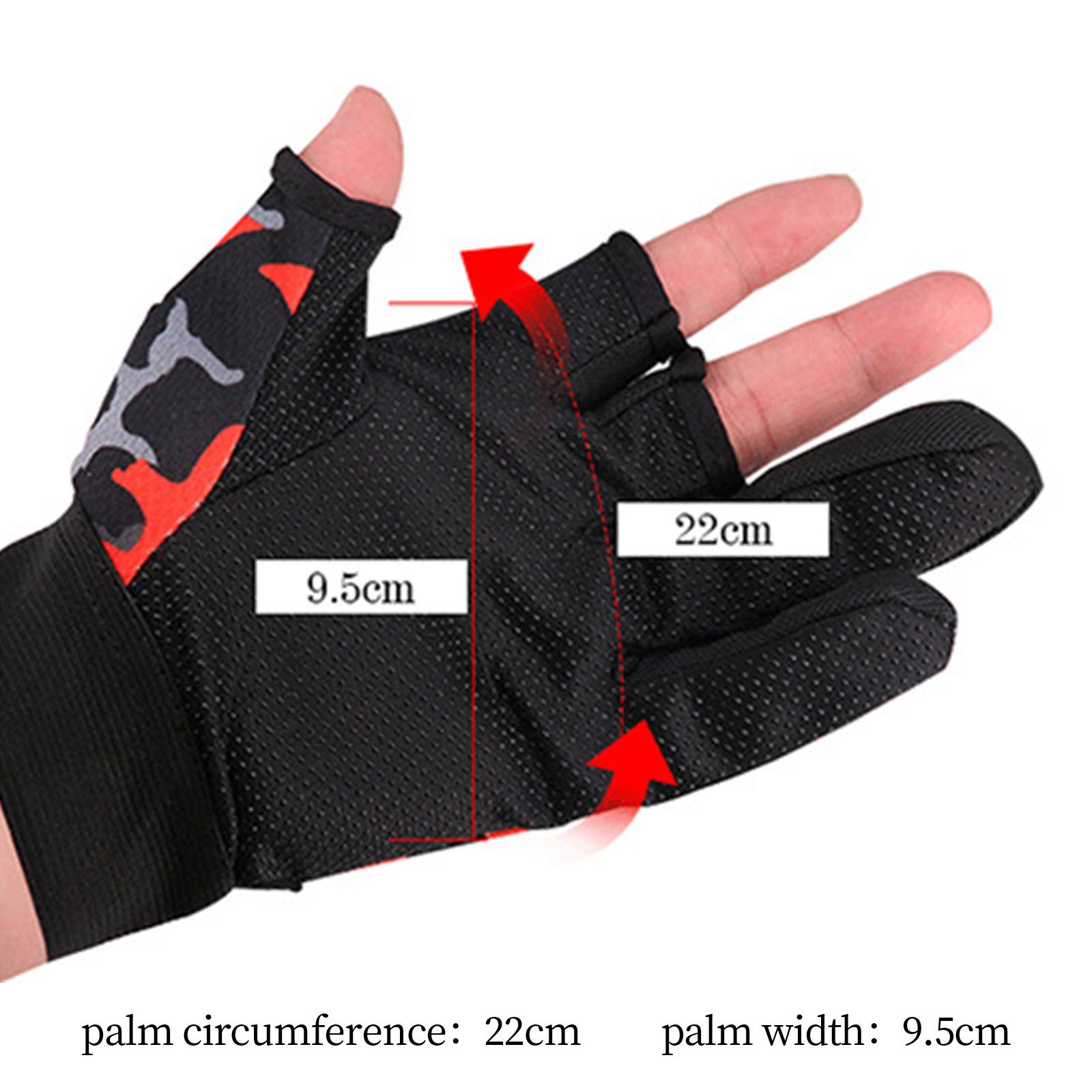  Cut Fishing Gloves  Skidproof 3 Fingerless  Anti-Slip for Photography Outdoor Sports Camping Hiking Cycling