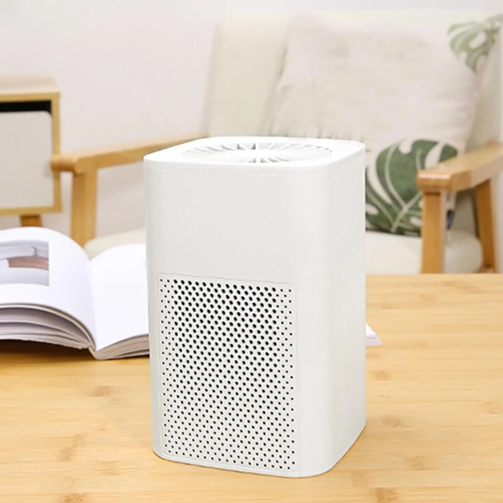 Portable Mini Air Purifier 2 Layer Activated Carbon 35dB USB Powered Home Air Cleaner Removes Dust Germs Particles Pet Allergies