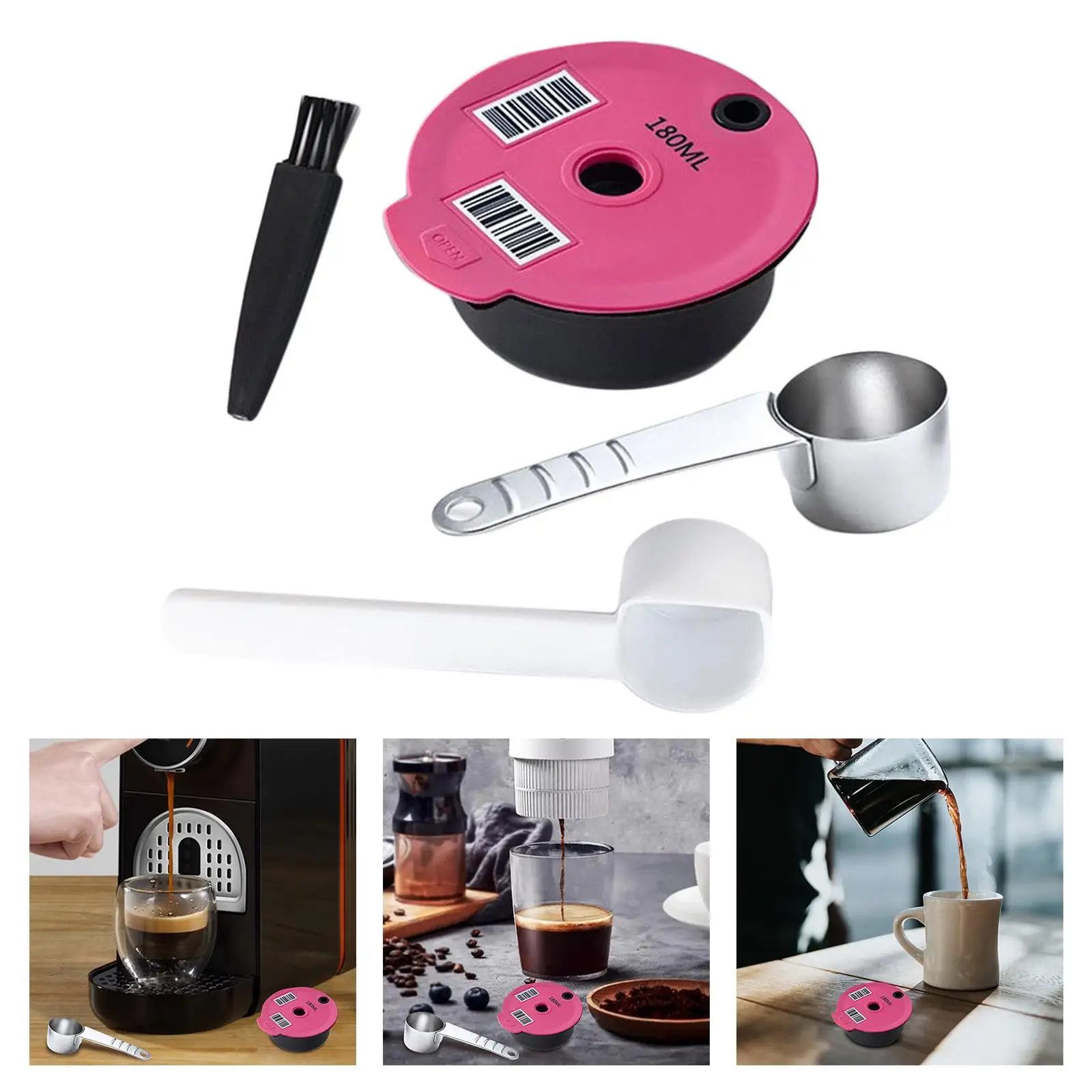   with Cleaning Brush and Spoon Coffee Pod Refillable Pod 1003/01, Tas5552UC/05, Tas1403/02 Coffee Machine
