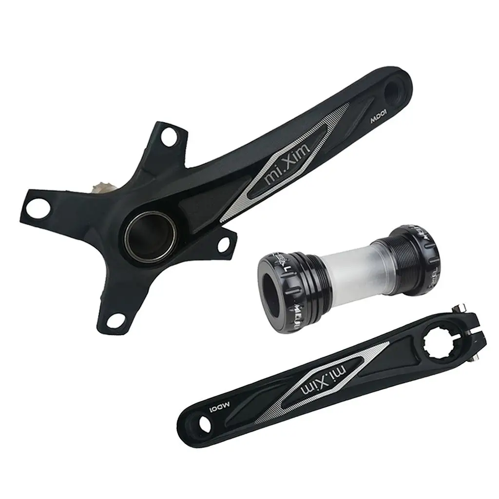  Bike Crankset, Aluminum Crank Sprocket and Bottom Bracket Kit 0mm, BCD 104