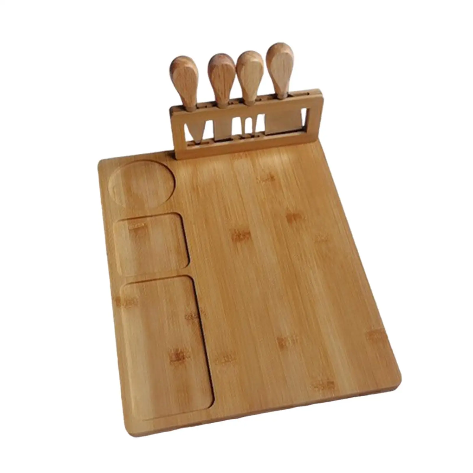 Wooden Platter Bamboo Cheese Board Set  with Cutter Serving Meat Board for Housewarming Anniversary Birthday Christmas Kitchen
