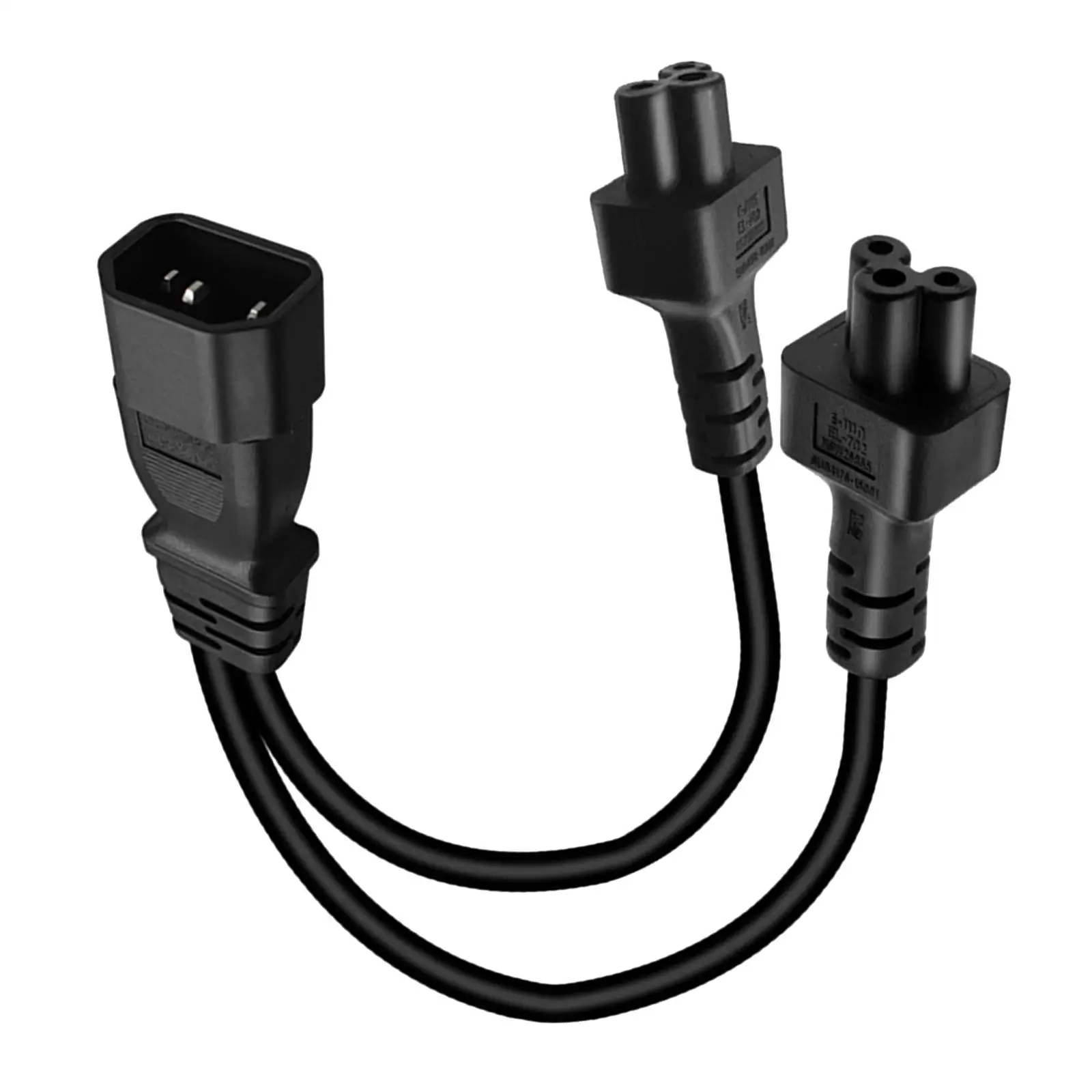 IEC320-C14 to IEC320 Dual C5 Splitter Power Cable Replace Part Durable Power Cable Cord Splitter for Monitor computers Computer