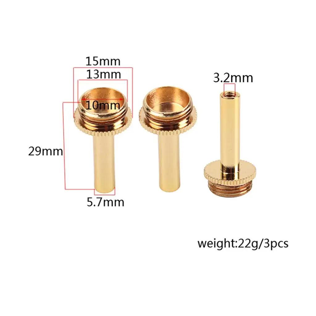 3pieces Copper Trumpet Connecting Rod Piston Valve Key Screw Screws 15x29mm