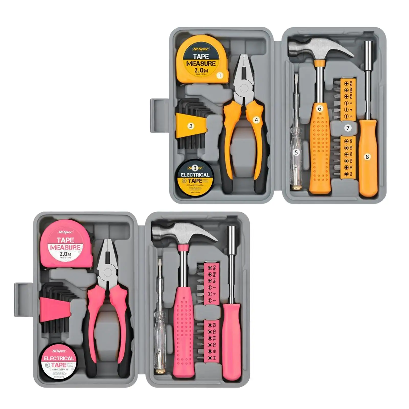 24Pcs Household Tool Combination Set Portable Storage Case Multifunctional Hardware Tape Measure Heavy Duty Tool Kit Hand Tools