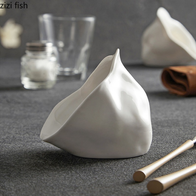 Description Picture 5 of itemWhite Ceramic Bowl Dessert Bowls Dim Sum Dish Sauce Bowls Snack Plate Salad Bowl Dinner Plates Fruit Plate Sashimi Disc Cake Pan