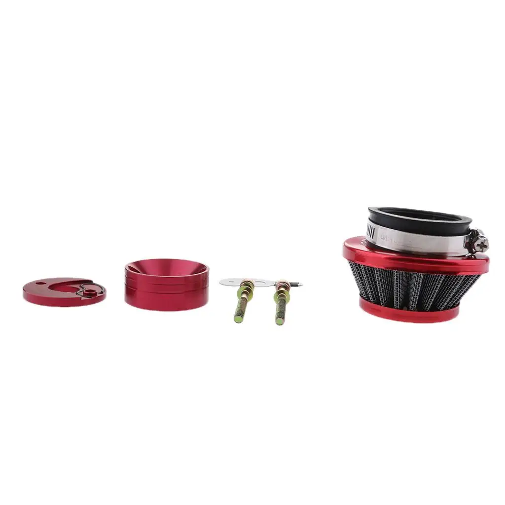Performance 45mm Air Filter+Adapter Stack for 23 33 43 49 cc Scooters Aluminum