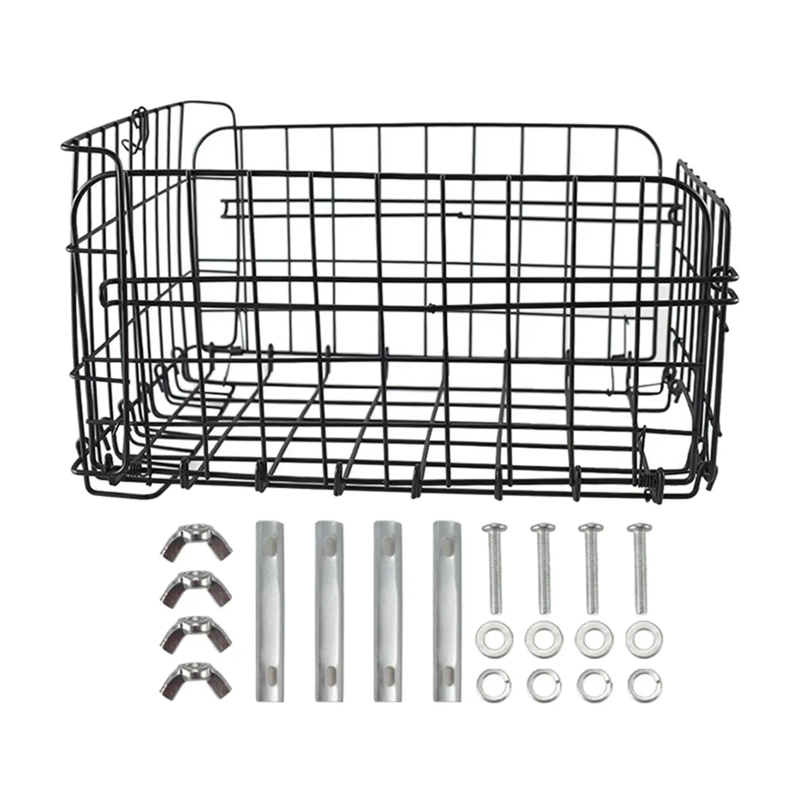 Thicken Bike Front Basket Foldable Hanging Cycling Baskets for Both Front or Rear with Mesh Bottom Easily Install Universal