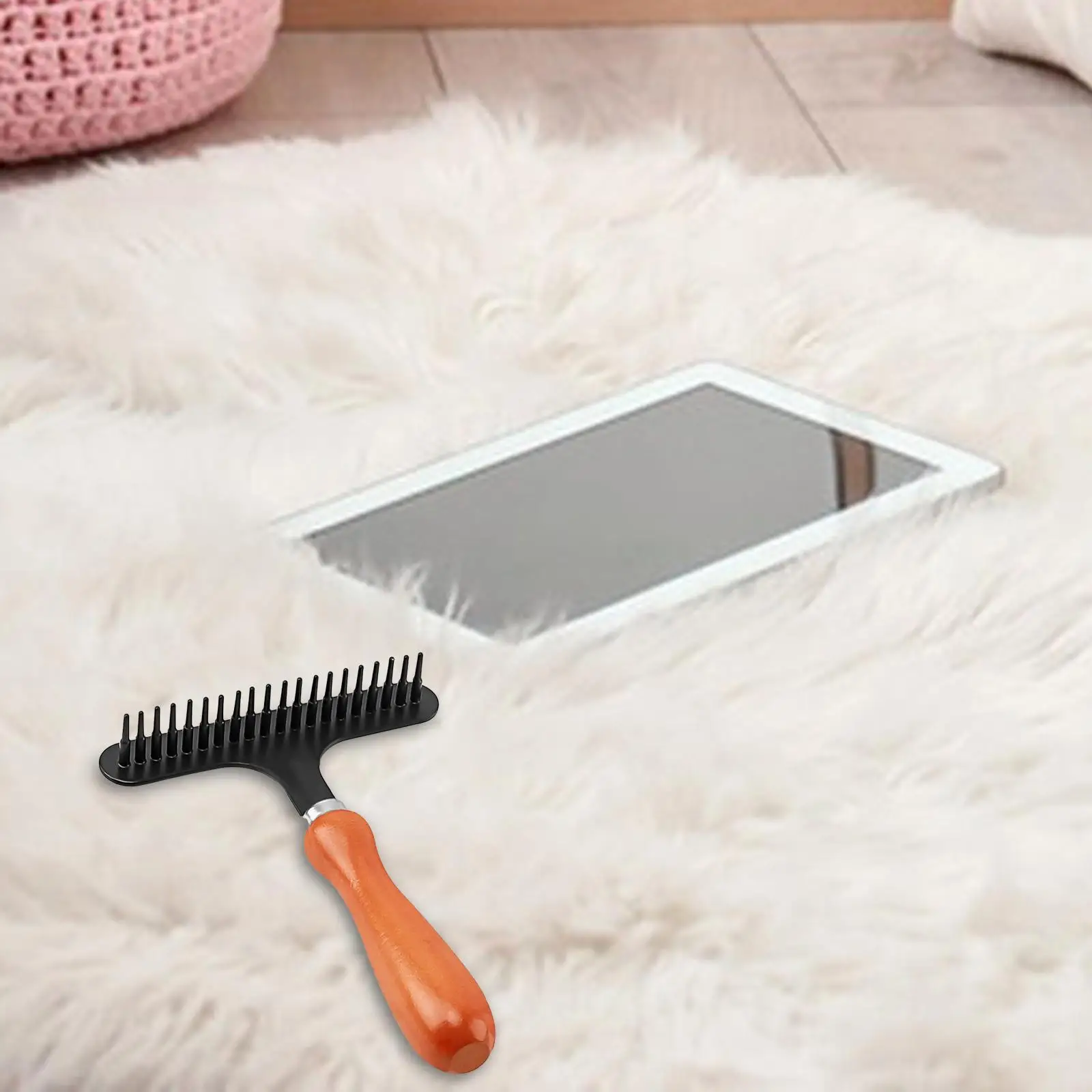 Carpet Rake Pet Hair Cleaner Multipurpose Cleaning Tools Carpet Comb Brush Carpet Groomer Rake Shag Rug Rake for Hallways Steps