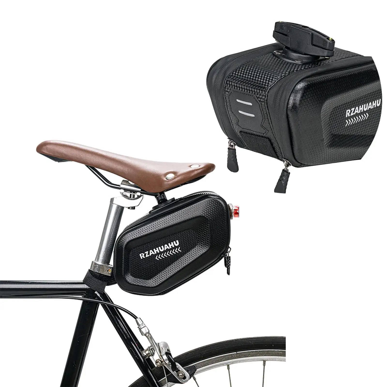 Large Capatity Bicycle Saddle Bag Portable Bicycle Saddle Seat Storage Bag Hard Shell Cycling