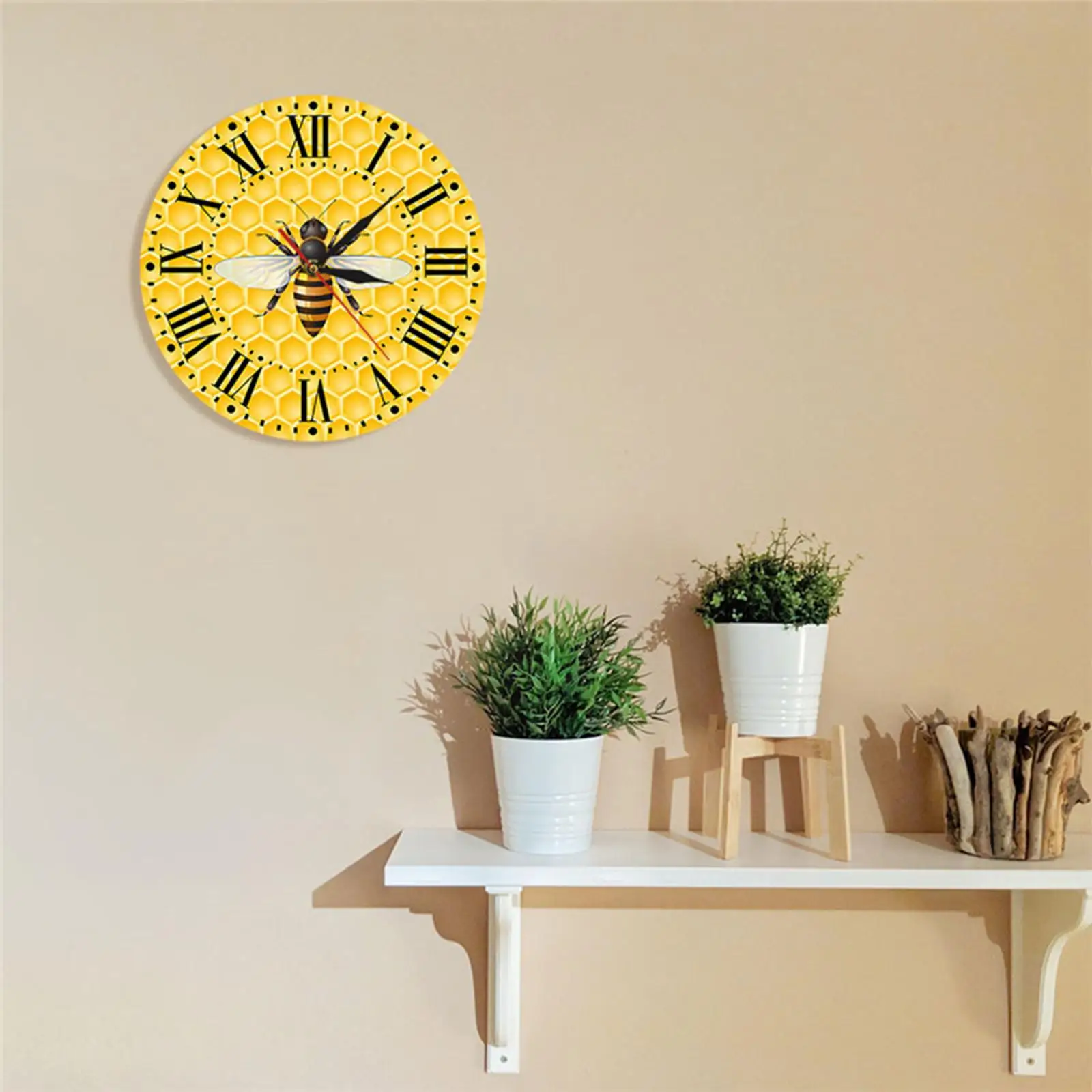  Yellow Hive Wall Clocks 12 inch Installation Quickly Silent