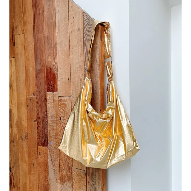Mini messenger bag, Felt & gold-tone metal, charcoal — Fashion