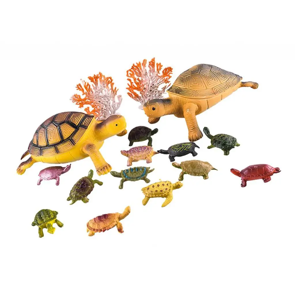 16Pcs Plastic Sea Turtle   Animal Model Learning Educational