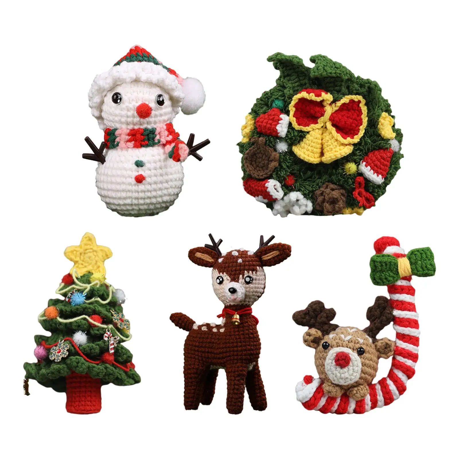 DIY Crochet Doll Kits Holiday Decoration Make Your Own Doll Crocheting Craft Set for Door Gift Porch Christmas Gift