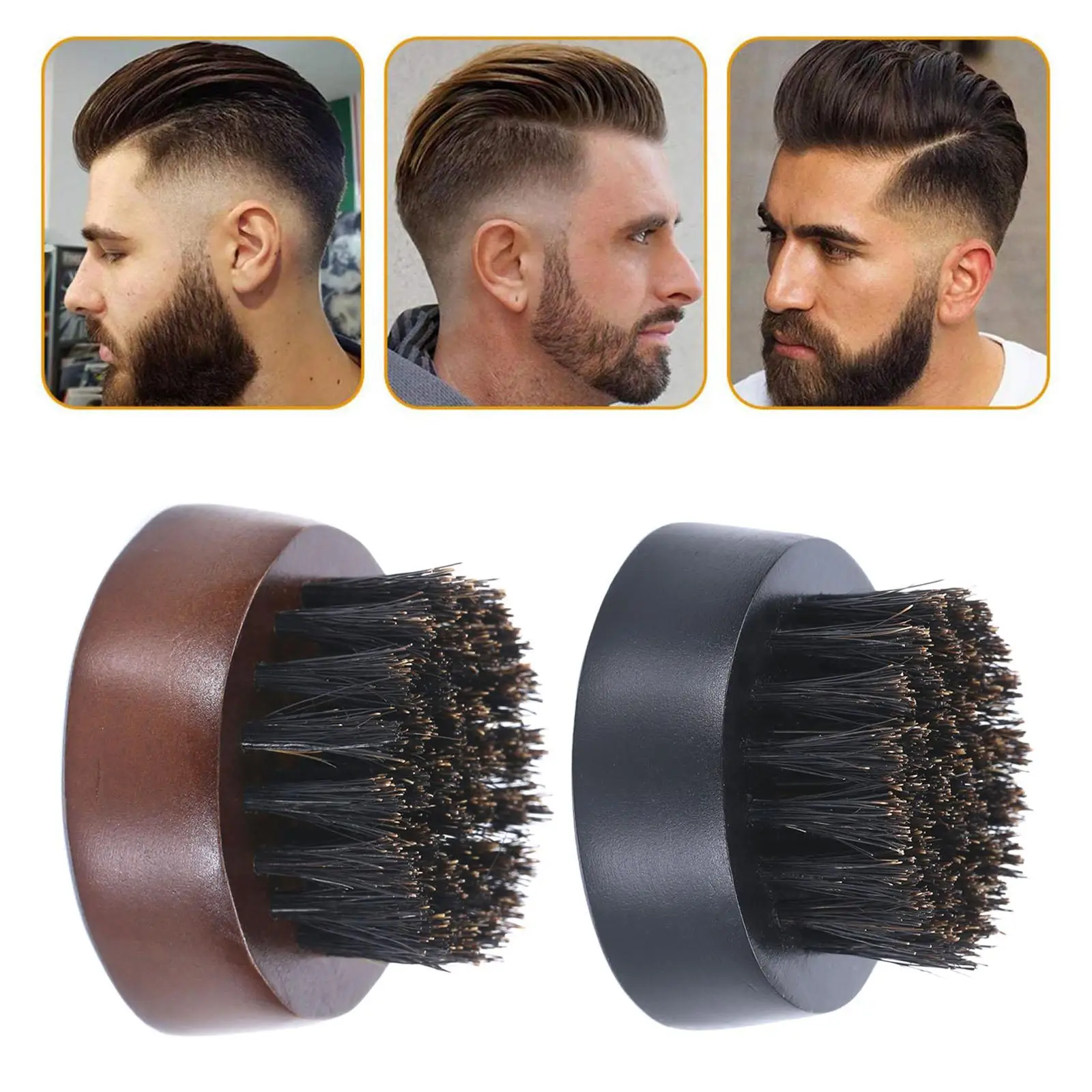 Wooden Hair Beard Brush Small and Round Soften Your Facial for Barber Men