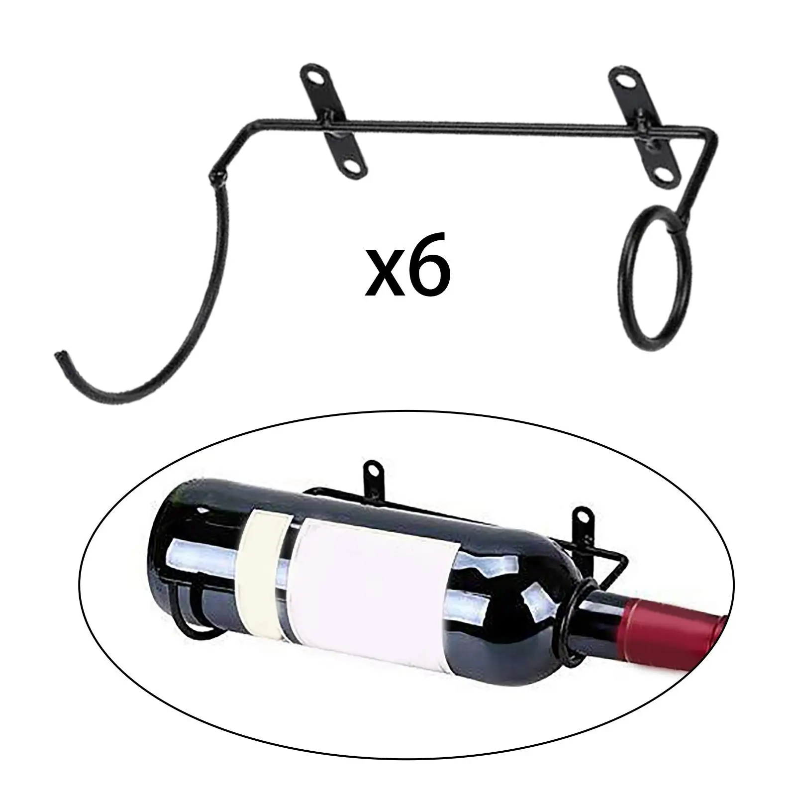 6 Pieces  Holder, Wall Mounted  Rack, Iron  Bottle Display Holder Rack for Storage Wall Decor