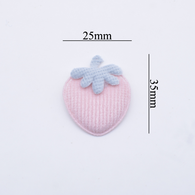 20 Stück kleine Erdbeer-Karotten-gepolsterte Applikationen für DIY-Haarspangen, Zubehör, Dekor-Patches, handgefertigte Kleidung, Hut, Nähzubehör – Detail 2