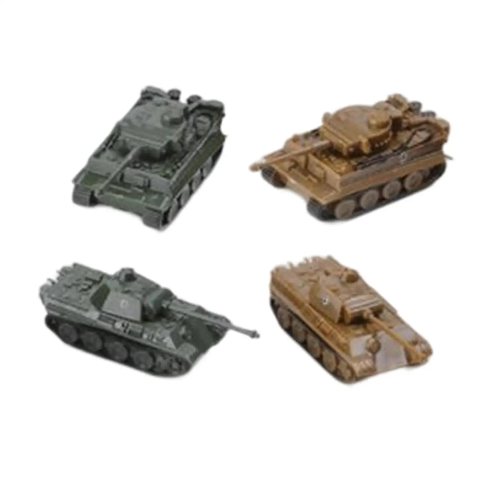1:144 Scale Tank Model Tiger Panther Type Steel Bead Gliding 4D Modern Tank Model DIY Puzzle for Children Tabletop Decor Display