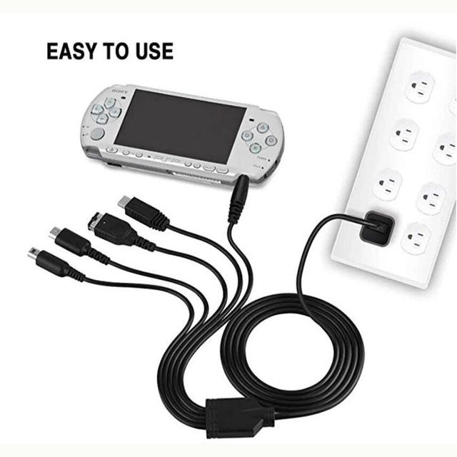 FOR 1.2M Cable Fast Charging 5 In 1 USB Game Charger Cord Wire for Nintendo  New 3DS XL NDS Lite NDSI LL Wii U GBA PSP