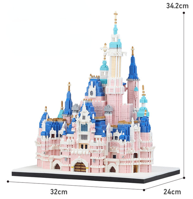 6300PCS Large Castle Building Blocks Pink Series Castle Church Bricks Adult  High Difficulty Construction Toys for Girls Gift