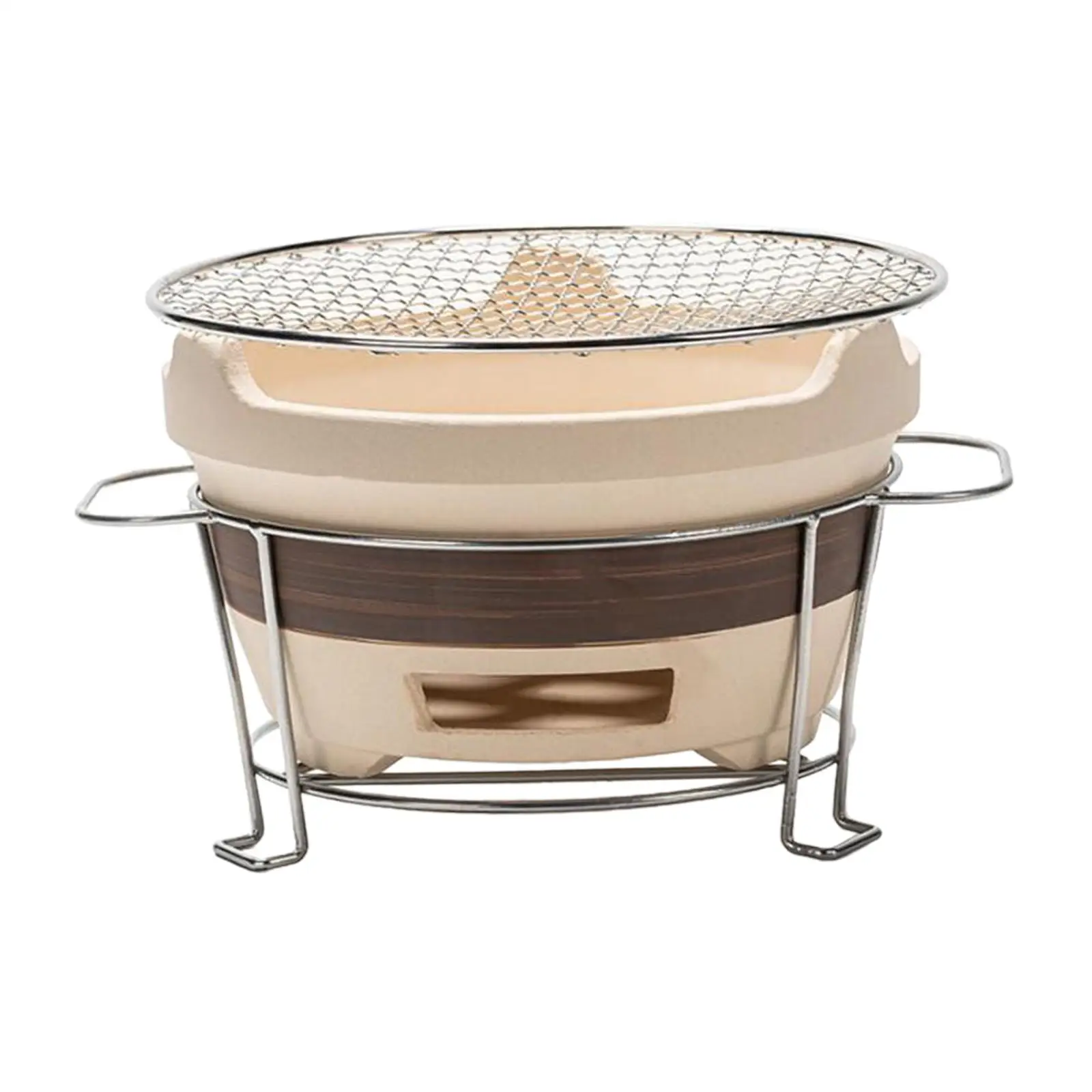 Small Charcoal Grill with Wire Mesh Multifunctional Japanese Grill Barbecue Stove for Outdoor Patio Hiking Backyard Camping