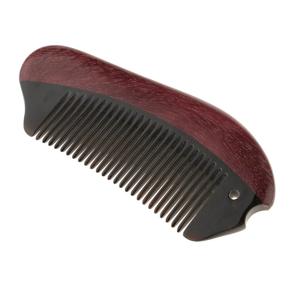 2x Natural Violet  Fine  Comb  Detangling Wooden Hair Comb for Women